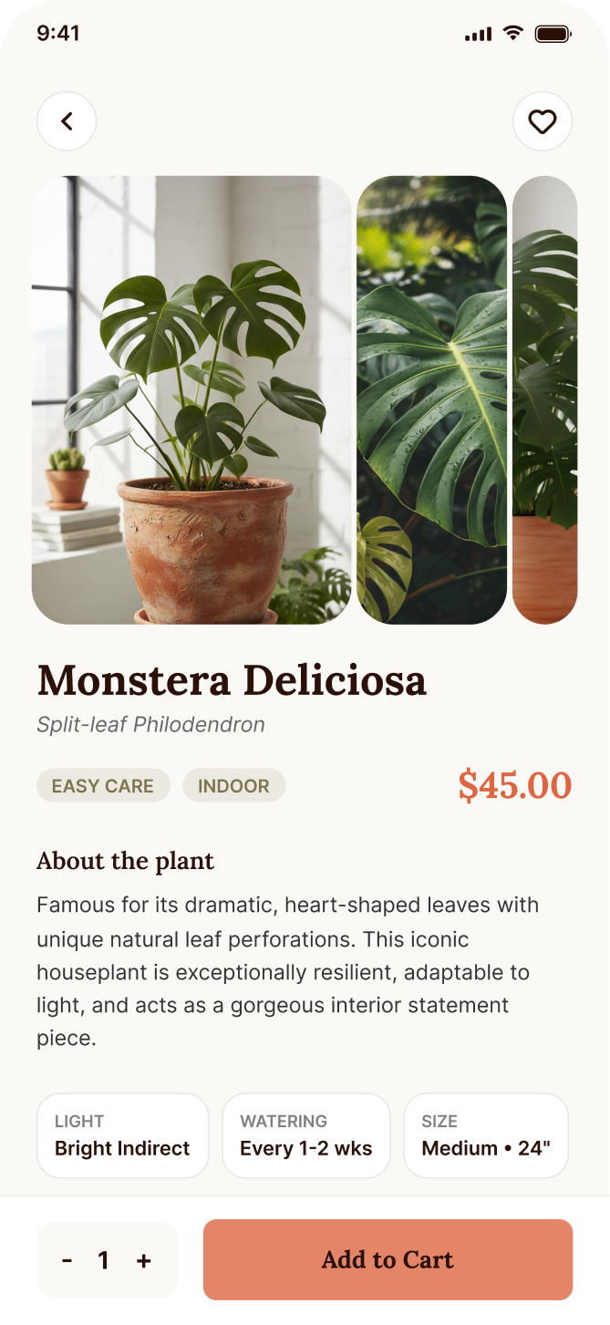 Plant collection interface